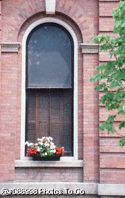 Exterior shot of brick-faced building